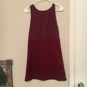 Burgundy dress with metal details